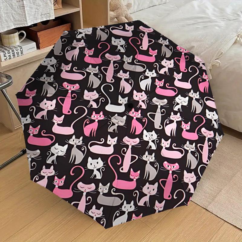

1pc Cat Pattern Automatic Folding Umbrella, 8 Ribs Iron Frame, Suitable for Outdoor Travel and Daily Use yy251120172