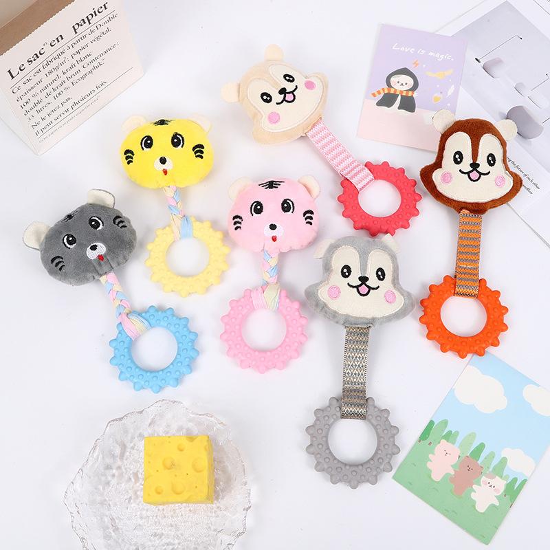 Dog Toys, Rubber Plush Toys, Chewable Teething Toys, Dog Biting and Boring Interactive Toys, Pet Supplies