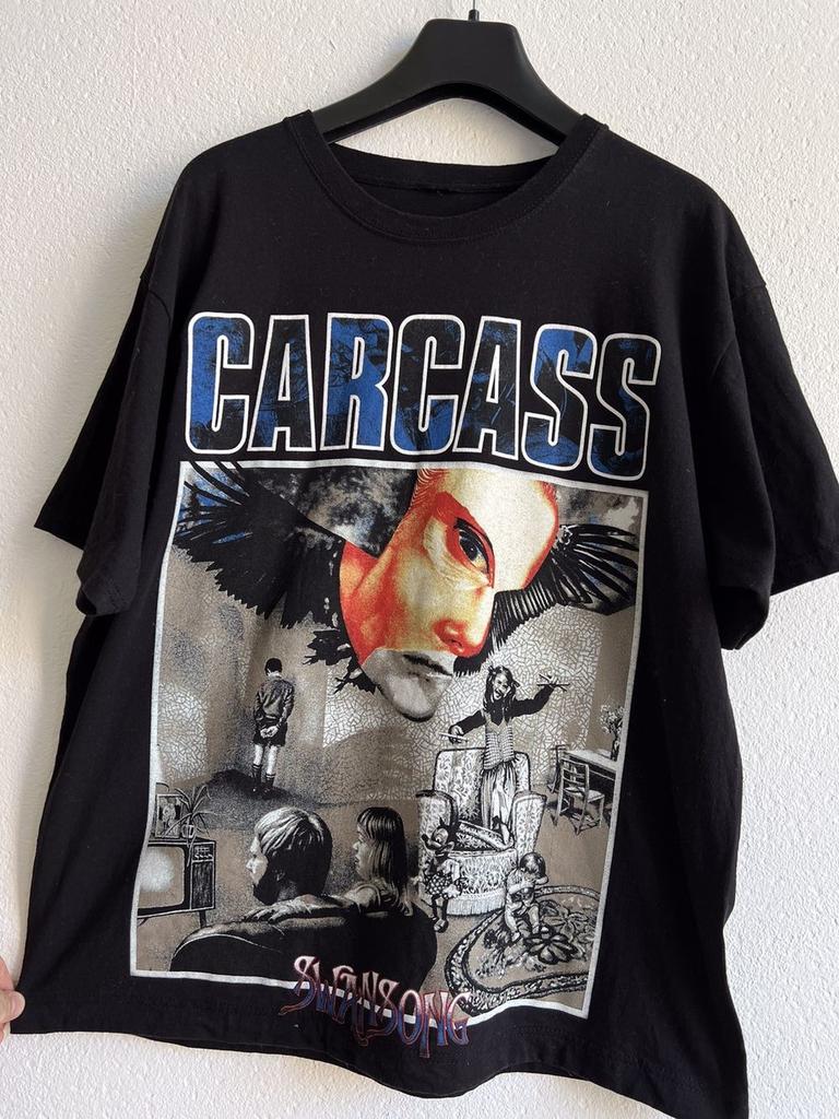 Vintage 90's Carcass T-shirt Carcass Band Black Cotton Tshirt Reprint KH14249