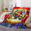 Mario Friends Showtime Flannel Blanket Super Soft Warm Cozy Blanket For Sofa Bed Office Travel Allseason Home Decor Gift