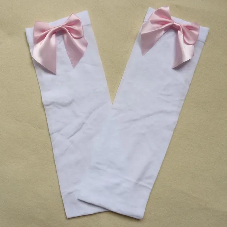 Sexy Women's Hosiery Pink Bow Stay Up Thigh High Silk Stockings Hose.Ladies Sweet Bow Stockings Pantyhose Students Stockings