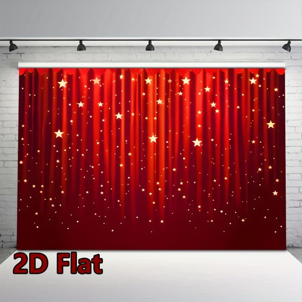 1Pcs Red Sparkling Stars Theme Decoration Background Celebration Backdrop Decorations For Photo Studio Photo Booth Party