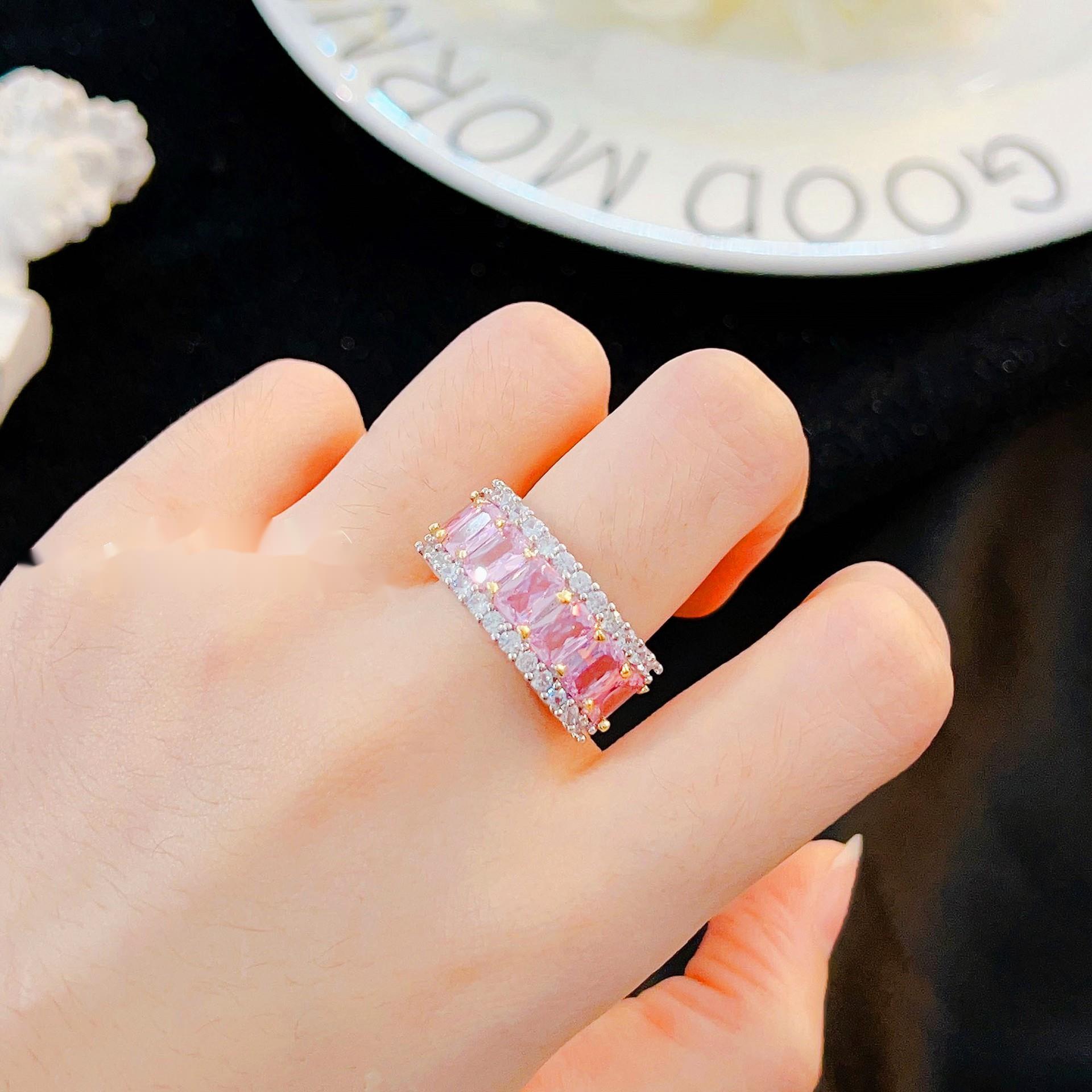 

BELLA BOX Простое легкое роскошное цветное циркониевое кольцо, подходящее для женской повседневной вечеринки, модные украшения Adjustable Opening