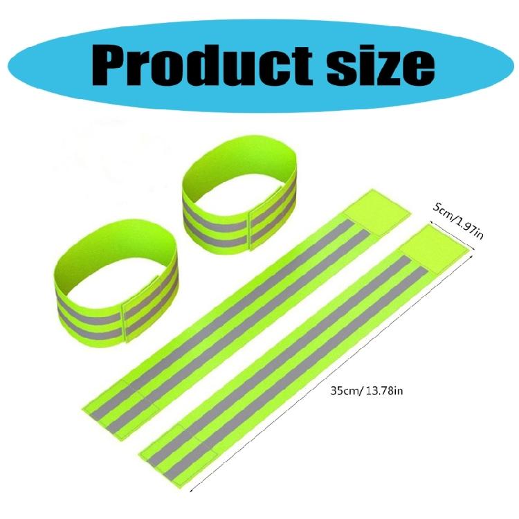 8Pcs Adjustable Safety Reflective Strap Running Reflective Arm Bands Warning Wristband Safety Reflectors Enduring