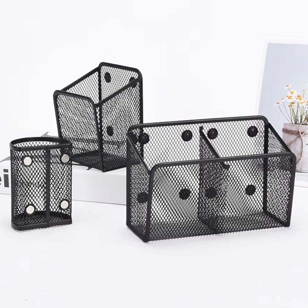 Mesh Magnetic Pencil Holder Large Capacity Metal Storage Box Magnetic Storage Box Whiteboard