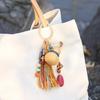 Portable Travel Keychain Designed with Lightweight Woven Gourd and Tassels Detail Handmade Keyring Accessory