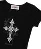 THE GREEN LAB Cross Boat Neck Slim Short Sleeve Tee [Black]