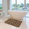 Leopard Print Bathrooom Rugs, 20"x32" Cute Animal Pattern Bath Mat, Soft Absorbent Thick Microfiber, Non-Slip Machine Washable, Funny Fluffy Bathmat
