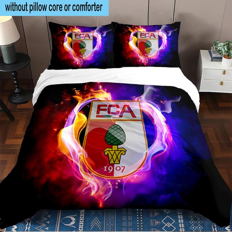 Augs-burg Football Crest 3PCS Bedding set,Ideal for1pc Duvet Cover And 2pcs Pillowcases Perfect for Christmas gift,Ideal for Bedroom, Dormitory