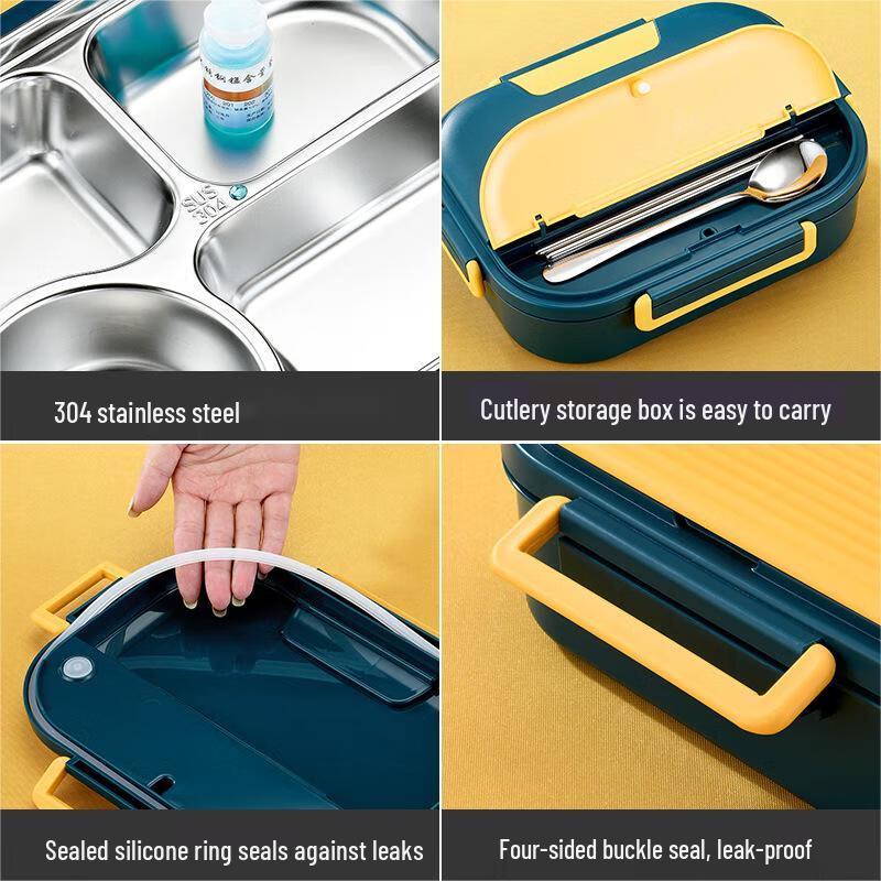 Qianxing 304 Stainless Steel Divided Portable Lunch Box
