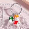 Charm Alloy Mushroom Keychain With Handmade Glass Detail Suitable For Any Occasion