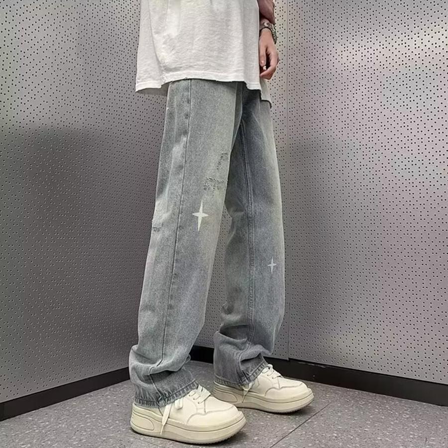 Amerikanische Retro-Blaue Jeans Herren Frühling und Herbst Gerade Locker Lässige Hosen Trendige High-Street-Hosen Neu