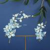 Original New Style Blue Hanfu Headdress: Ancient Classical Flower Hairpin Accessories