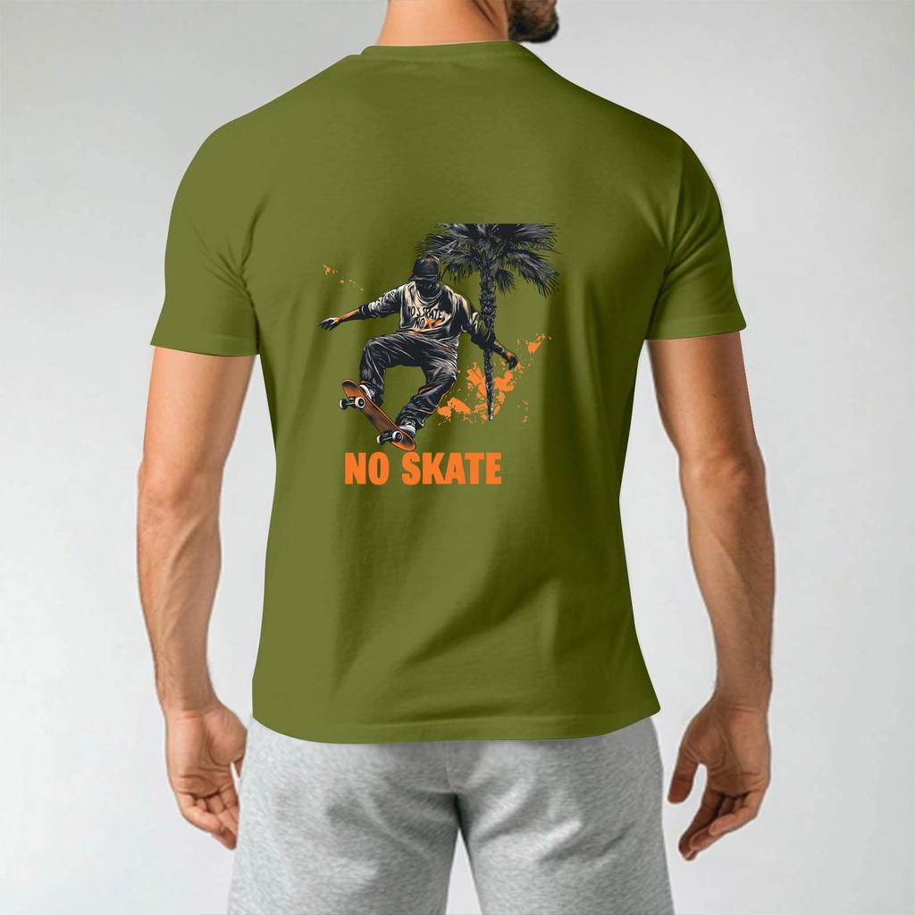 Men's Round Neck Casual Street Printed Short-sleeved T-shirt Top