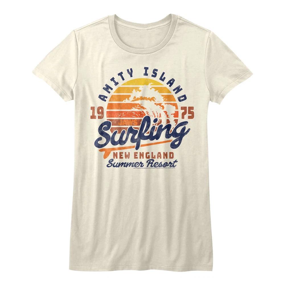 Jaws Movie Amity Island 1975 Surfing New England Womans Fitted T Shirt S