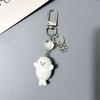 Resin Flocking Sea Otter Animal Keychains Fluffy Cute Cartoon Marine Animals Pendant Bag Earphone Case Phone Lanyard Accessories