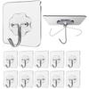 Adhesive Hook - AIMOONSA - Pack of 10 - 15 Kg - Transparent - Stainless Steel
