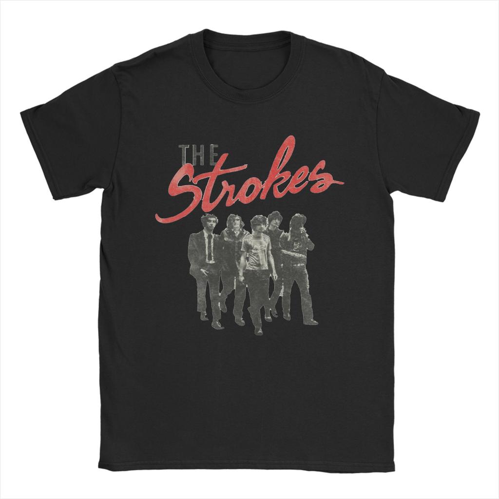 Unisex TShirt The Strokes Band Vintage Cotton Tees Short Sleeve T Shirts Crew Neck Tops Party