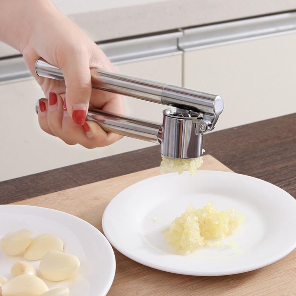 Stainless Steel Garlic Press Squeezer Masher Juicer Kitchen Tool