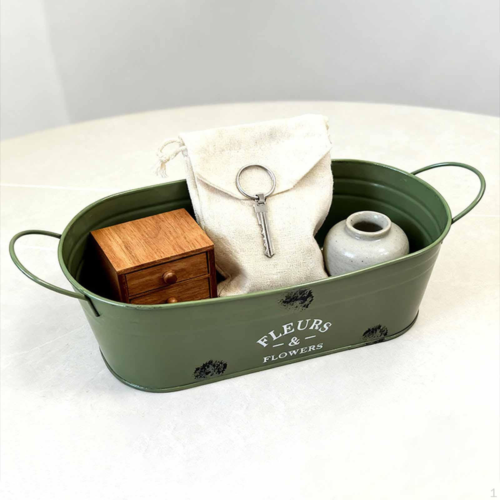 Трубчатый кашпо с ручками Железное ведро для цветов Домашний Двор Дисплей Цветочный горшок Овальный горшок для растений для питомника 990₽