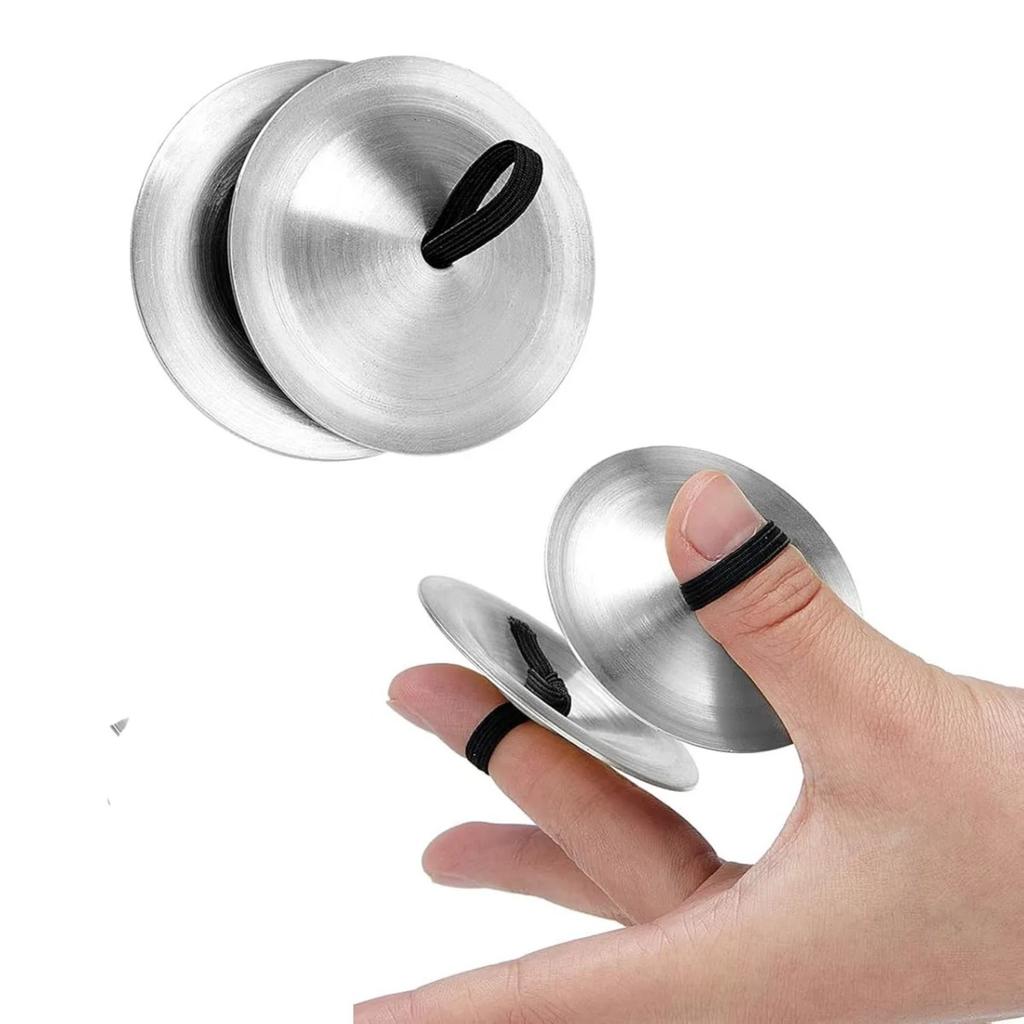 2 Stück Professionelle Fingerbecken für Bauchtanz Einfach zu bedienen mit elastischem Band Poliert Verschleißfest Handbecken für Partys
