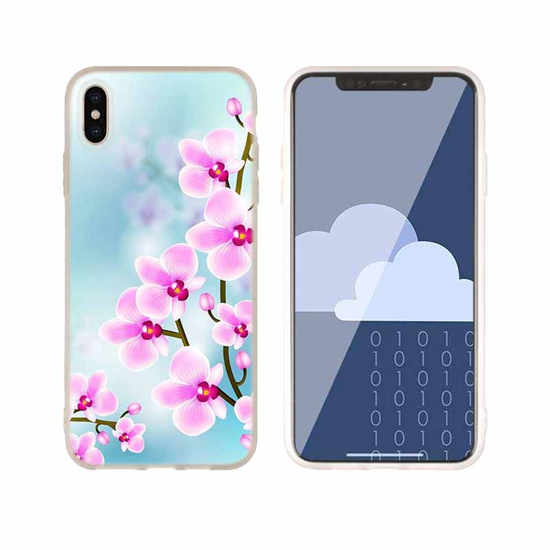 Orchid Flowers Colorful Soft Silicone Case For iPhone 13 11 12 Pro X XS Max XR 6 6S 7 8 Plus SE Mini Cover