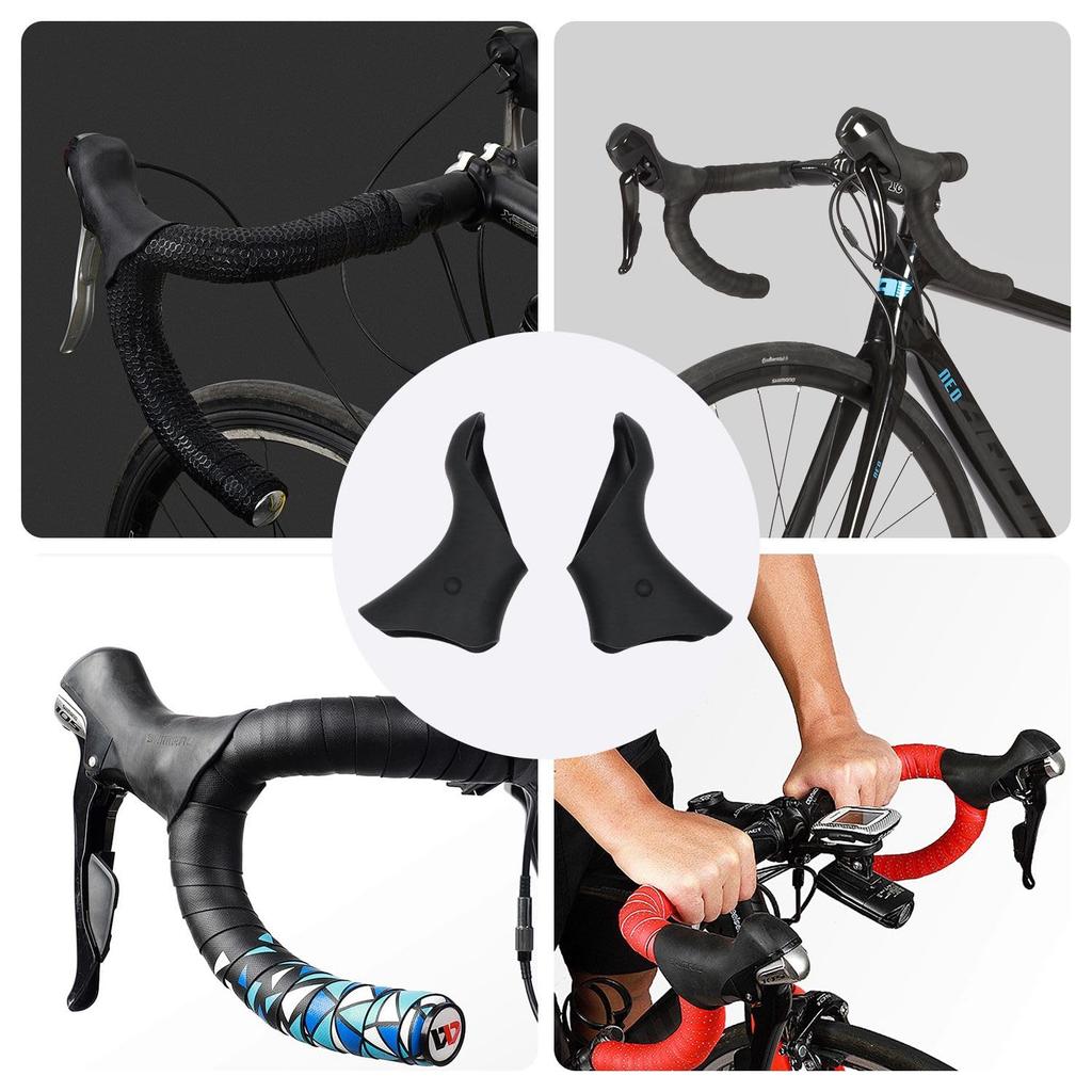 KKLM 2PCS Road Bike Shifter Cover Left & Right Pair Silicone Anti-Slip Elastic Bar