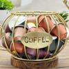 Decorative Coffee Pod Storage Basket With Large Capacity Iron Structure For Capsules Snacks Fruits Home Use