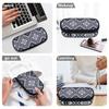 Pencil Pouch 300D Polyester Large Capacity Zip Around Closure with Main Storage Mesh Pocket and Organized Pen Holders for Students
