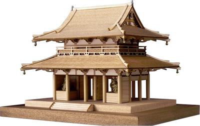 Woody Joe 1/150 Horyuji Temple Chumon Gate Wooden Model Assembly Kit (Building)