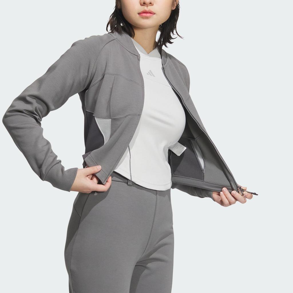 Adidas Sportswear Slim Knit Jacket Women Jacket Gray JJ3560
