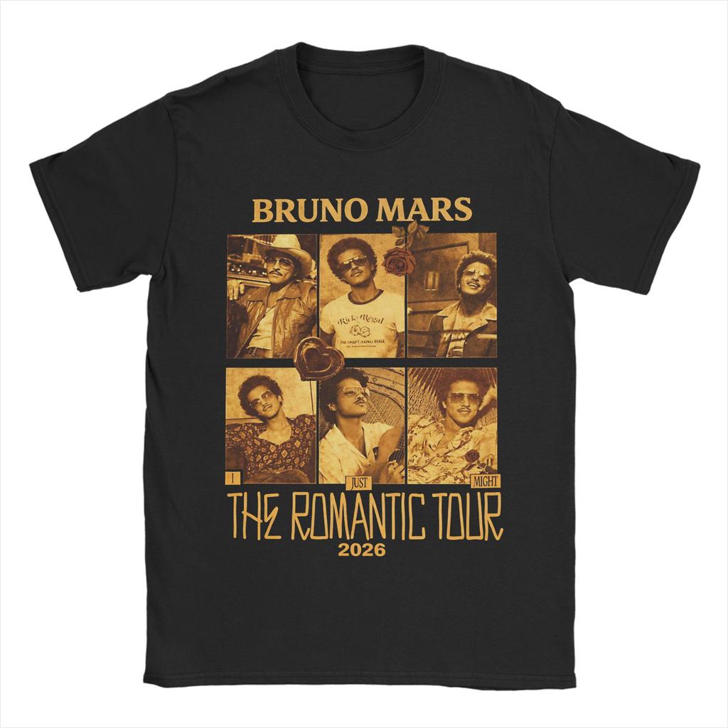 The Romantic Tour Bruno Mars 2026 AYM T-shirt Spiaggia Hip Hop T-shirt Uomo Cotone Taglie Forti Top Magliette Manica Corta Streetwear Top