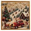 Art with Finished Frame DIY Christmas Faux Pearl Painting Kit Frame, Santa Decorative Wall Making Beads Craft for Adults Beginner, Handmade