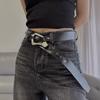 Techwear Style Detachable Irregular-shaped Metal Buckle PU Leather Belt Man Woman Multifunction Vintage Punk