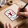 Self Adhesive Labels Christmas Thank You Stickers, Red And Black Plaid Print Decorative Labels, Gift Wrapping Accessories Festive Supplies with
