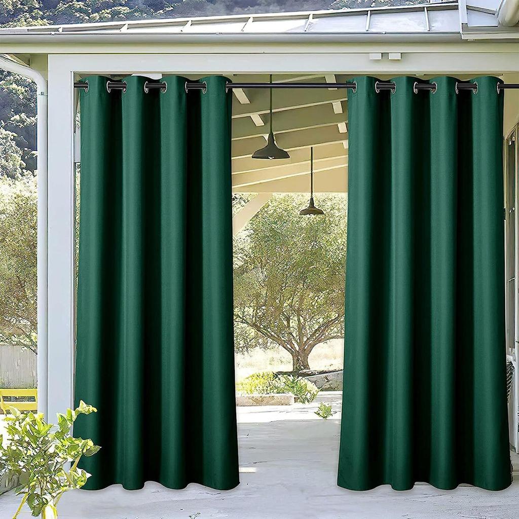 1/2/3/4 Outdoor Curtains for Patio Waterproof, Light Filtering Privacy Outside Curtains for Living Room, Gazebo, Porch, Pool