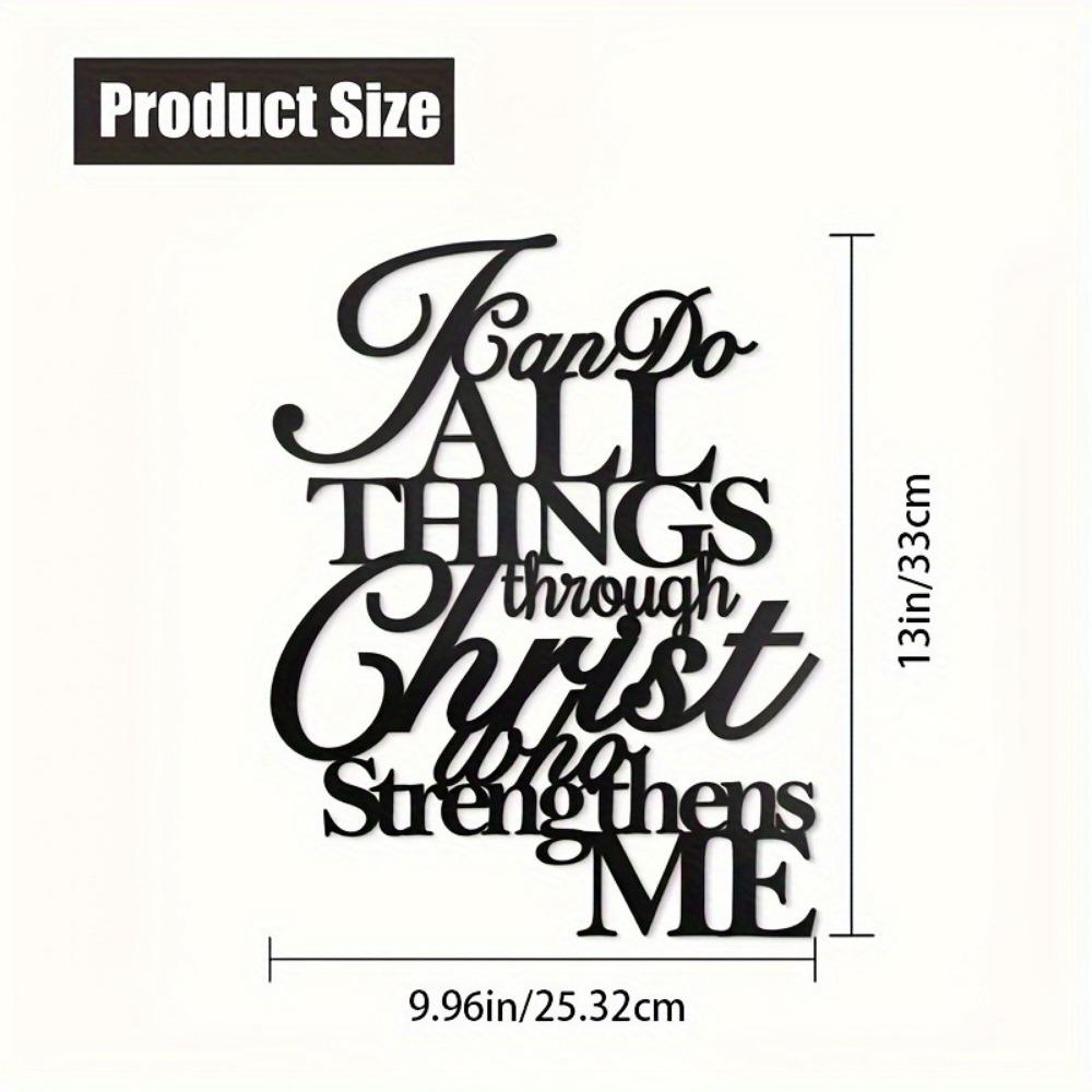 1 Stück Schwarze Metall-Silhouette Rücktrittsslogan Wandbehang Dekoration, Eine Metallwandplakette mit Bibelvers