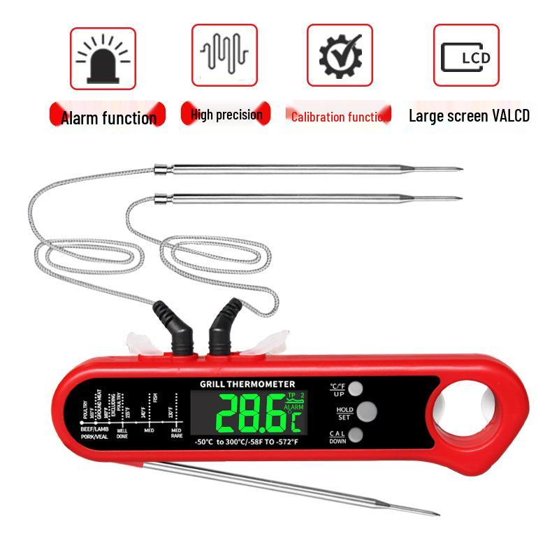 Dual Probe Folding BBQ & Oven Thermometer