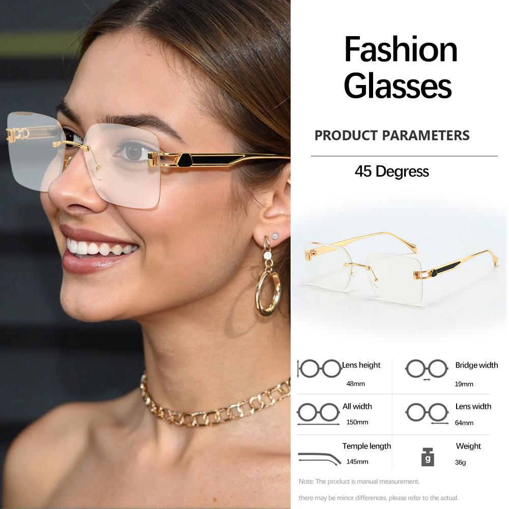 

Modern Geometric Sun Glasses Metal Glasses Exquisite Workplace Items Modern Minimalist Commuting Styles Women Sunglasses