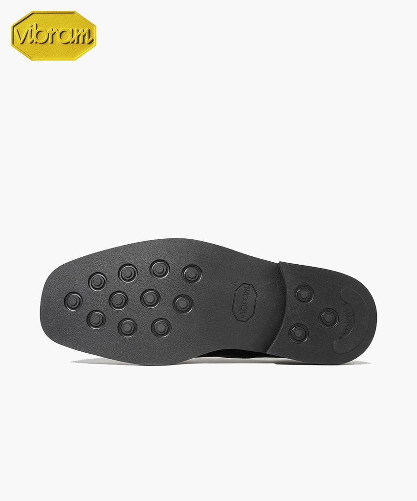 Firenze Atelier [Vibram] Minimal Square Toe Standard Rubber Sole Chelsea Boots 9410 [Black Box]