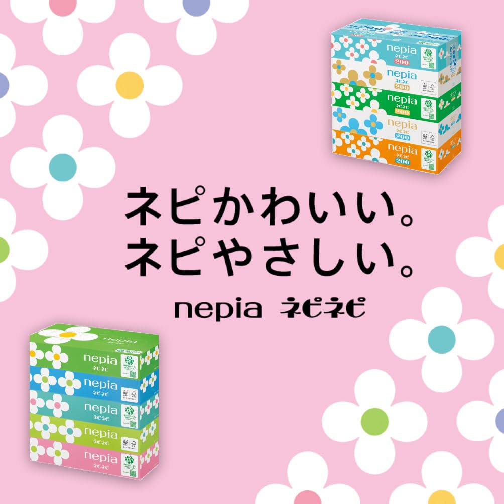 Nepia Nepinepi 300 Sheets X 5 Boxes Tissues, (150 Pairs)
