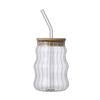 Glass Jar Large Capacity with Straws Durable Clear Gift Tea Cup Water Bottle Coffee Cup for Home Breakfast Hiking Juicing Beer