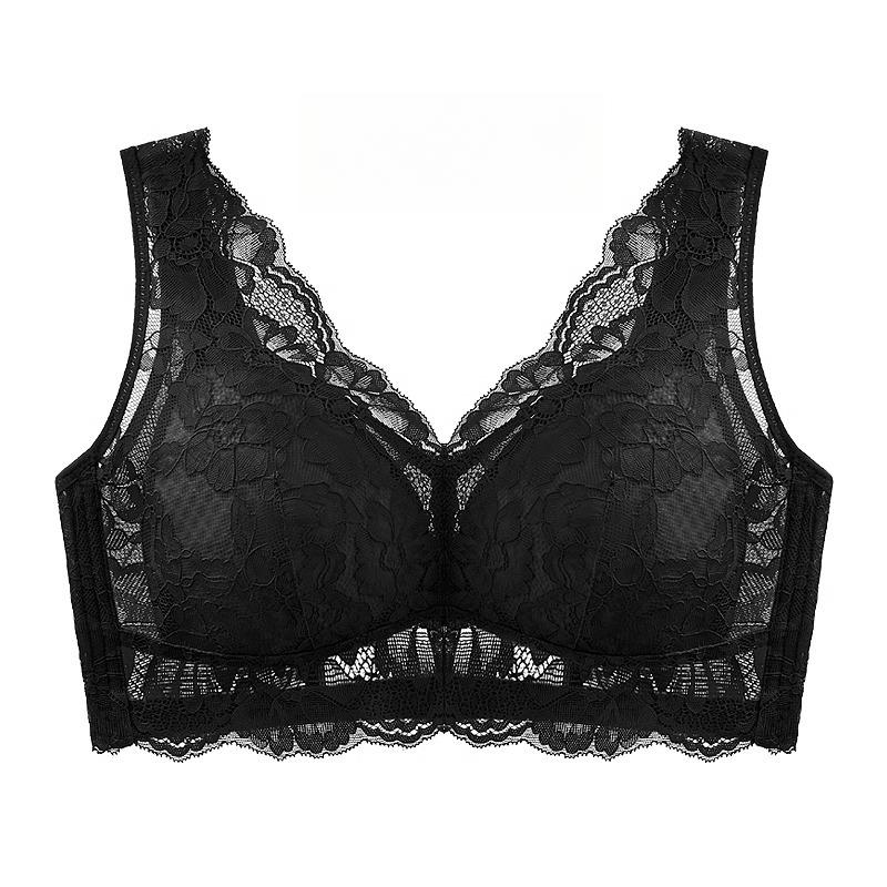 Krásné spodní prádlo na záda Dámská tenká prodyšná podprsenka bez kostic Plný košíček Velká velikost Tílko Podprsenka