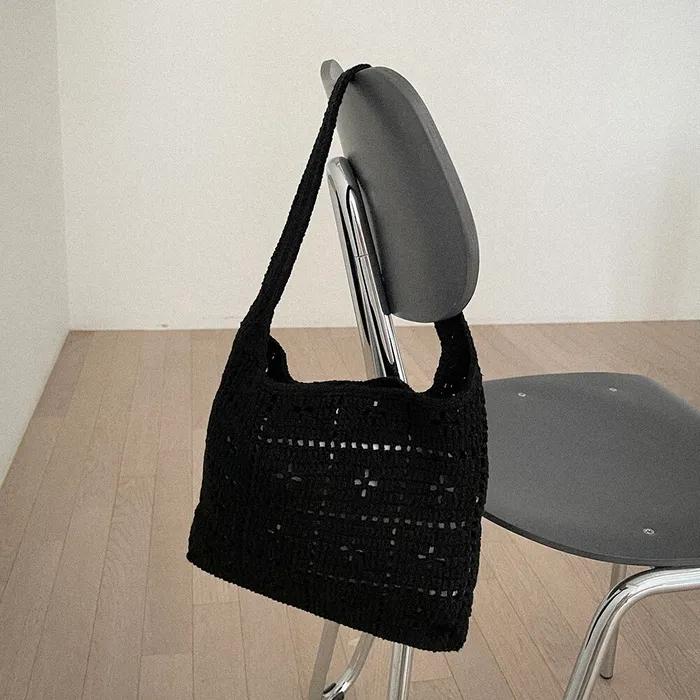 No.09 / Lily Bag _ Black (Lily Shoulder Bag Crochet Bag Knit Bag)