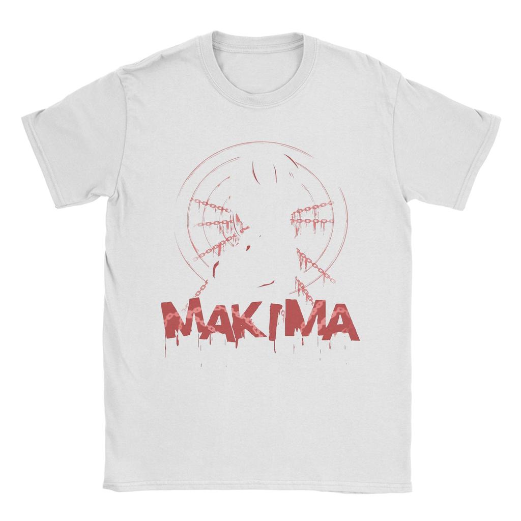 Novelty Makima No Akuma Manga Anime T-Shirt Men 100%Cotton Short Sleeve Chainsaw Man O-neck Summer Tops