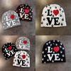 Love Letter Pattern Knitted Hat Cap With No Brim Style For Cold Seasons