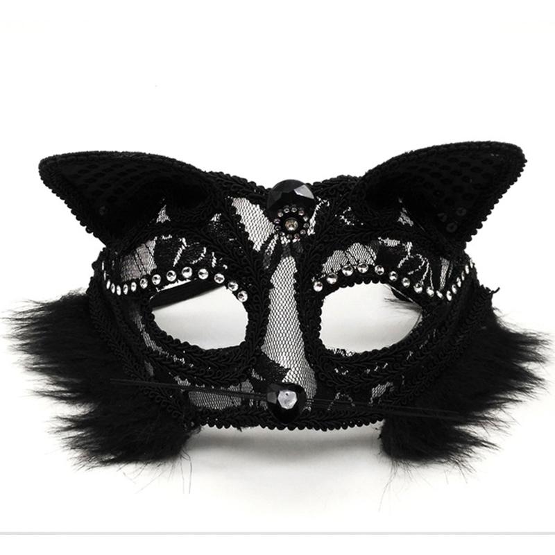 Cats Lace Mask Cosplay Mask Half Face Sexy Fox Face Mask Night Club Shows Dance Role Playing Prop  Lace Mask Masquera