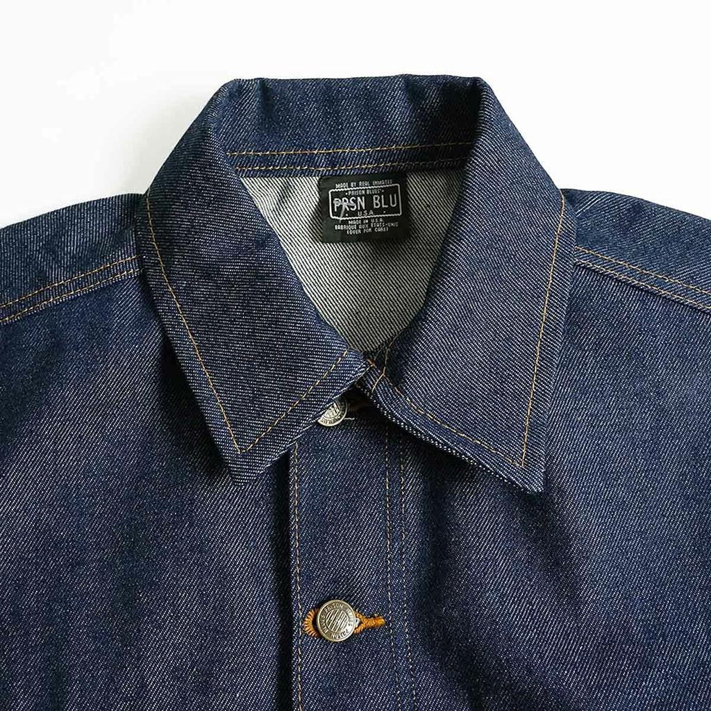 Prison Blues Denim Western Rigid Size L Jacket, Blue,