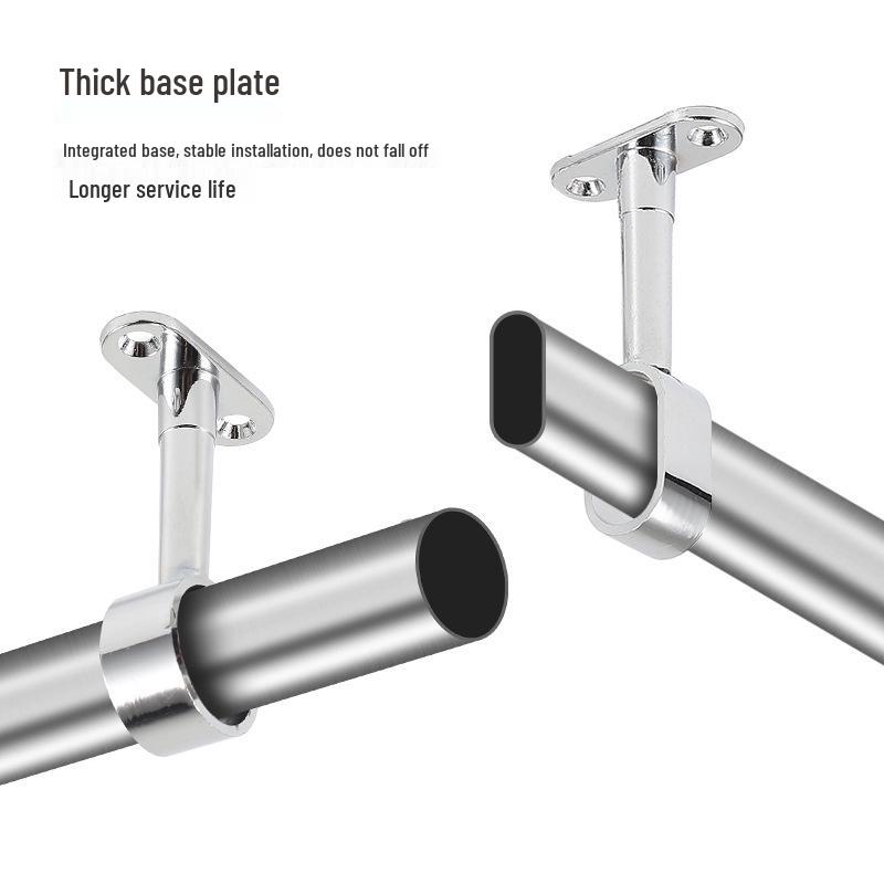 Stainless Steel Wall-Mounted Rod Holder for Clothes, Towels, or Curtains