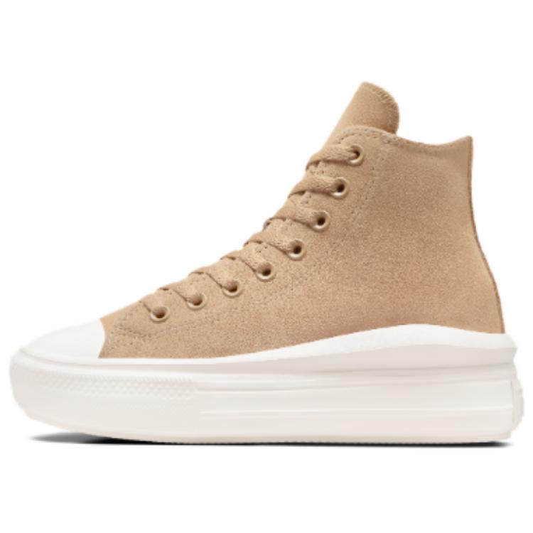Converse Chuck Taylor All Star Move Platform High Colorful Suede - Coffee Rum Women Sneakers Tan Egret Black A11145C